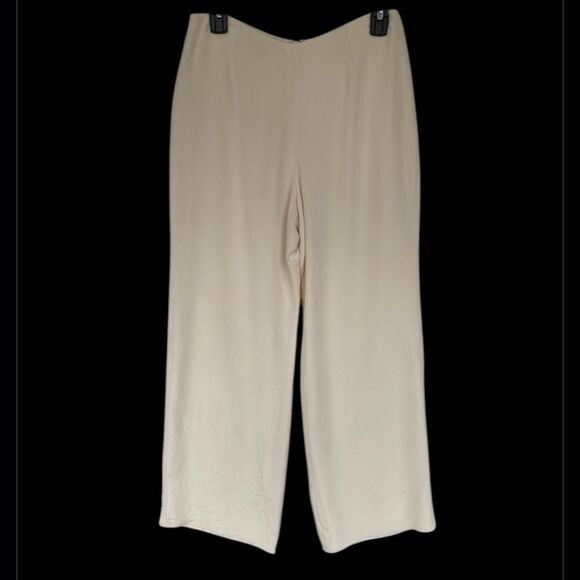 Flores & Flores Ivory Silk Fully Lined Wide Leg Pants 6 - Picture 2 of 10